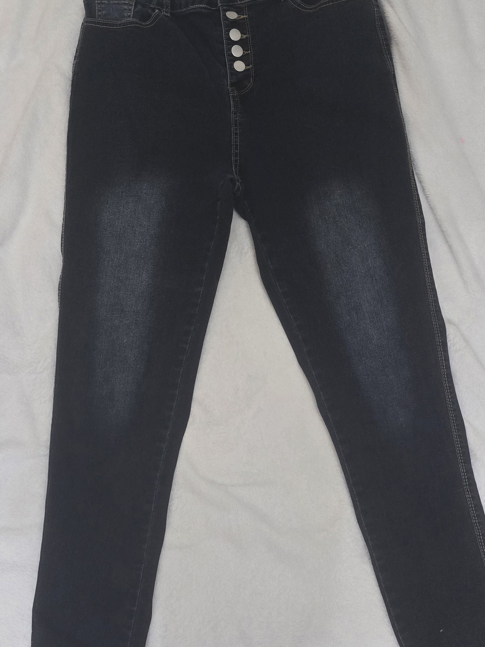 SHEIN Black Washed High-Rise Skinny Jeans